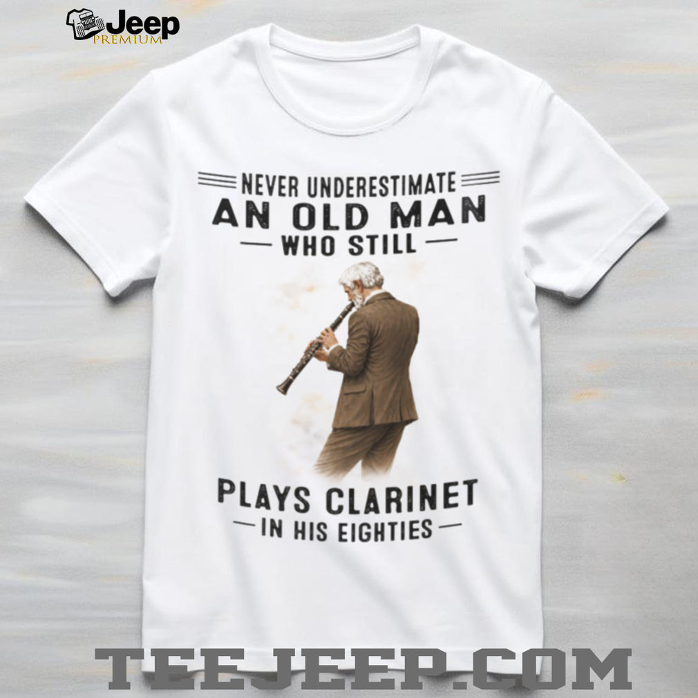 Vintage Clarinetist Old Man Musician 80th Birthday Shirt