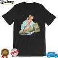 Vintage Pinup Girl Riding Bomb Nose Art Illustration T Shirt