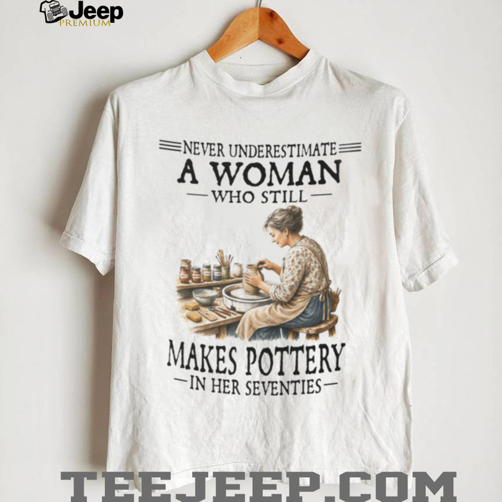 Vintage Woman Pottery Artist Never Underestimate Her 70s Art Shirt