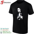 Vito Corleone The Godfather holding cat black white portrait shirt