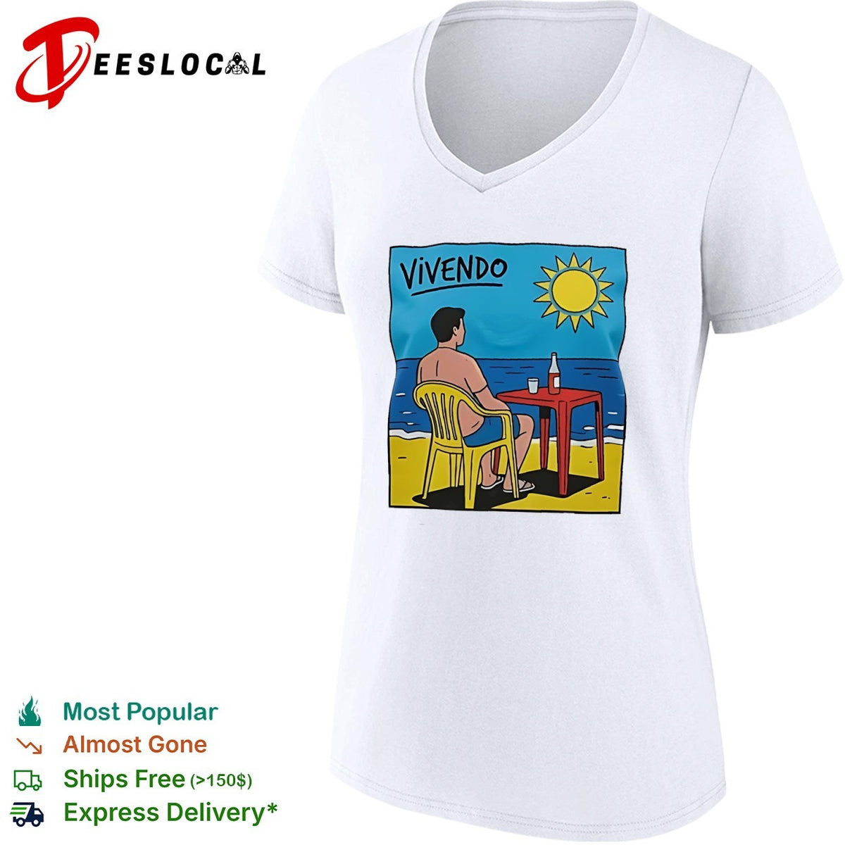 Vivendo Beach Summer Scene Aesthetic Leisure shirt