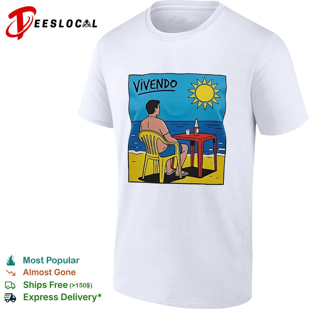 Vivendo Beach Summer Scene Aesthetic Leisure shirt