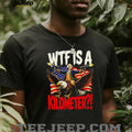 WTF Is A Kilometer George Washington Eagle American Flag Funny T Shirt