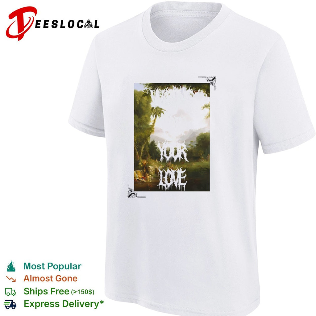 Waiting for your love Romantic Nature Landscape Painting Death Metal Font shirt