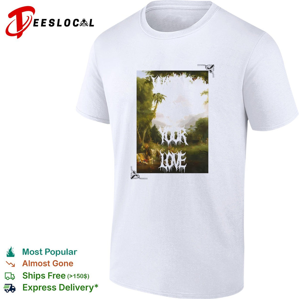 Waiting for your love Romantic Nature Landscape Painting Death Metal Font shirt