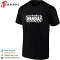 Wanghaf graffiti style bold text graphic shirt