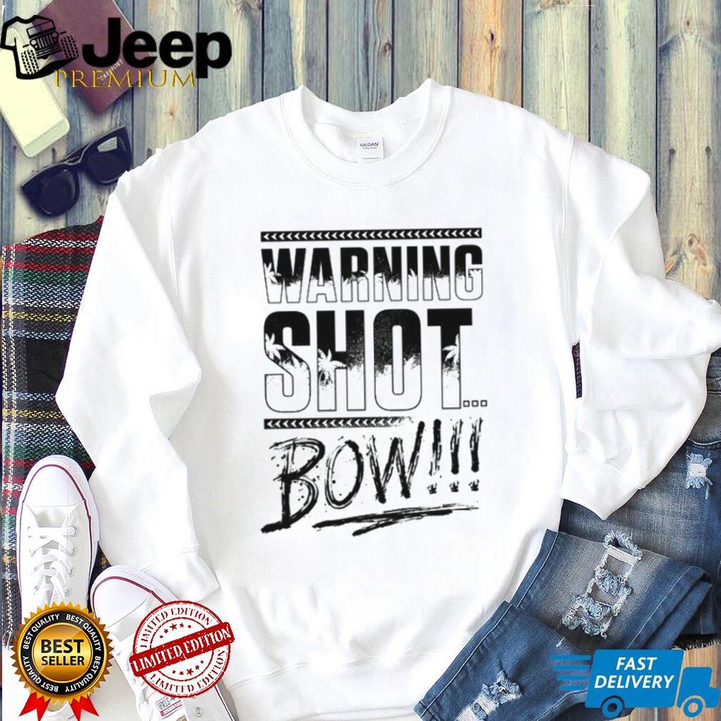 Warning Shot Bow Palm Tree Tropical Graphic T Shirt