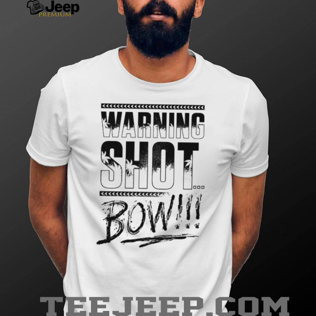 Warning Shot Bow Palm Tree Tropical Graphic T Shirt