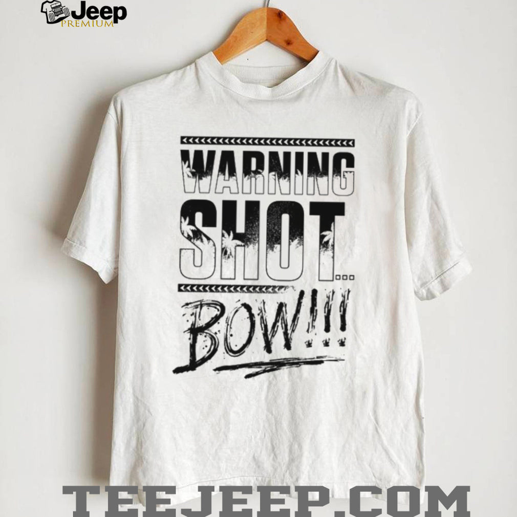 Warning Shot Bow Palm Tree Tropical Graphic T Shirt