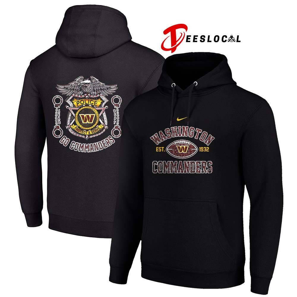 Washington Commanders law enforcement tribute protect and serve logo shirt