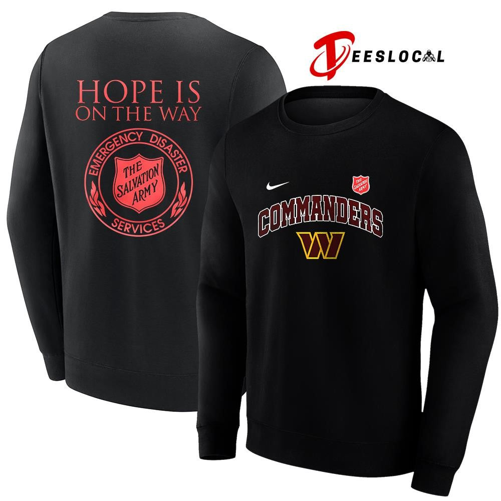 Washington Commanders the Salvation army hope is on the way emergency diaster services logo shirt