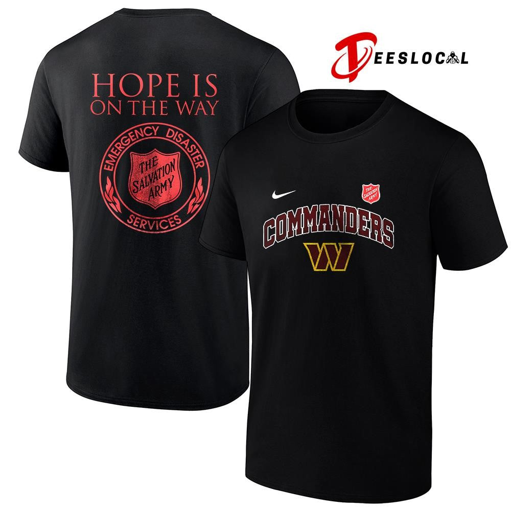 Washington Commanders the Salvation army hope is on the way emergency diaster services logo shirt