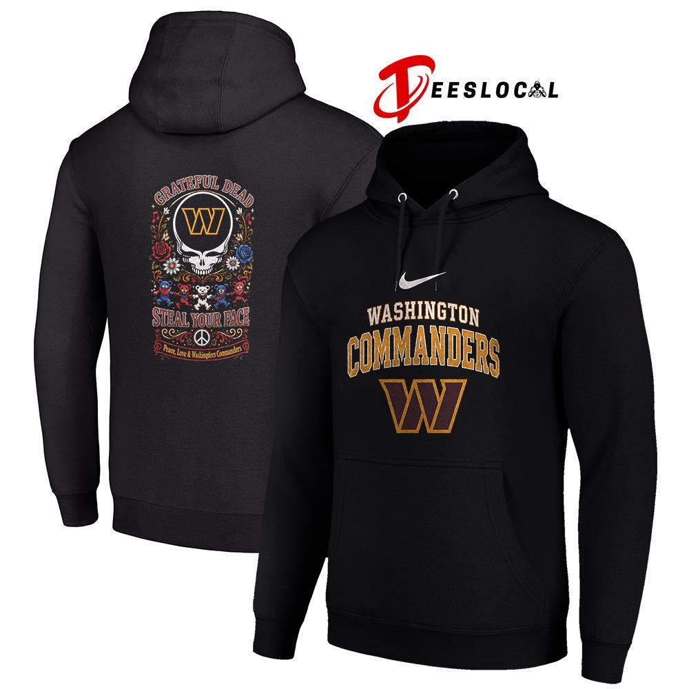 Washington Commanders x Grateful Dead steal your face peace love logo shirt