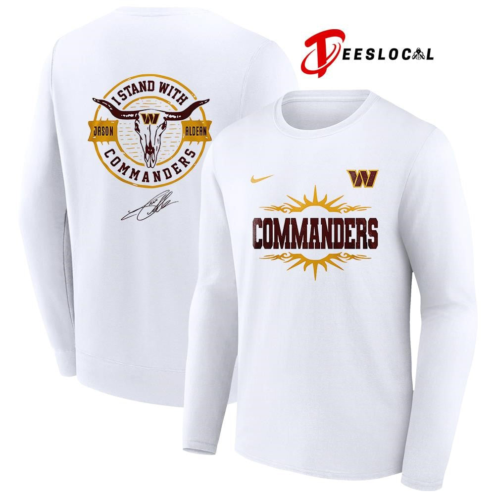 Washington Commanders x Jason Aldean I stand signature logo shirt