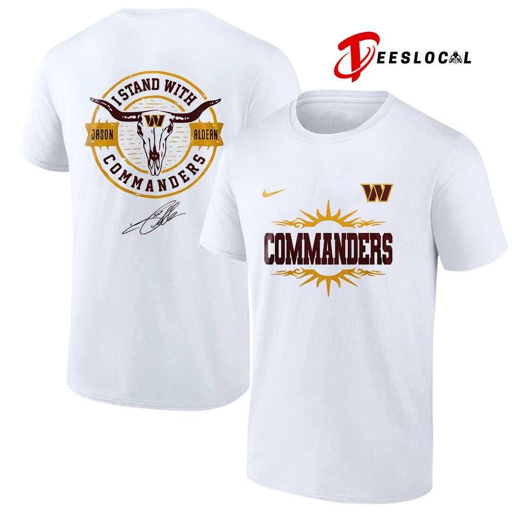 Washington Commanders x Jason Aldean I stand signature logo shirt
