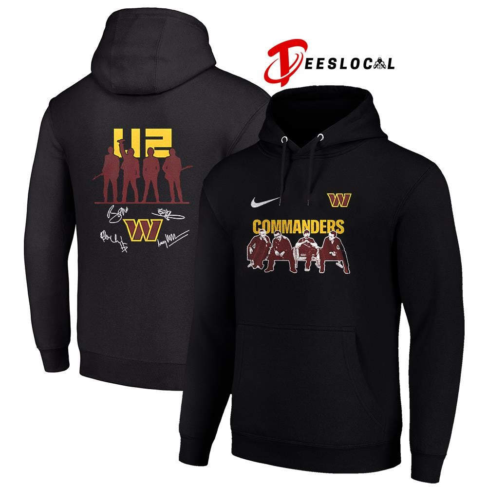 Washington Commanders x U2 band signature silhouette shirt