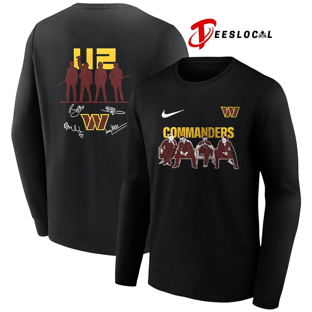 Washington Commanders x U2 band signature silhouette shirt
