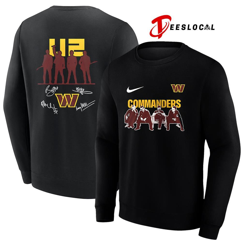 Washington Commanders x U2 band signature silhouette shirt