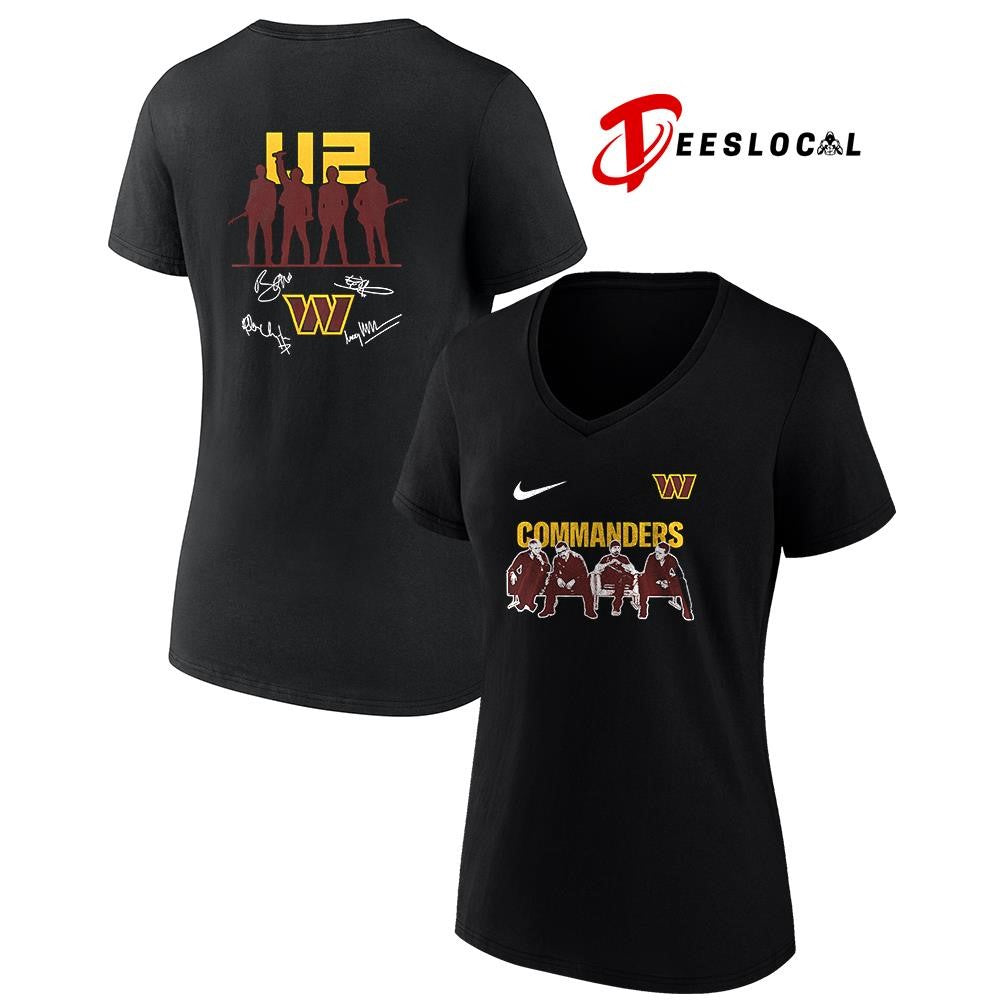 Washington Commanders x U2 band signature silhouette shirt