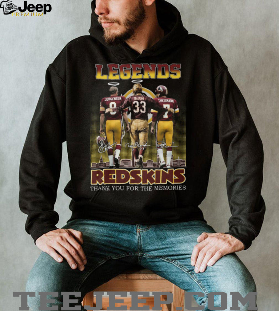 Washington Redskins Legends Jurgensen Baugh Theismann Memories T Shirt