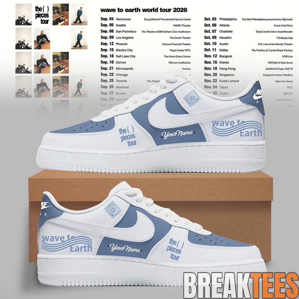 Wave to Earth The Pieces Tour Blue Echo Pieces Custom AF1 Shoes