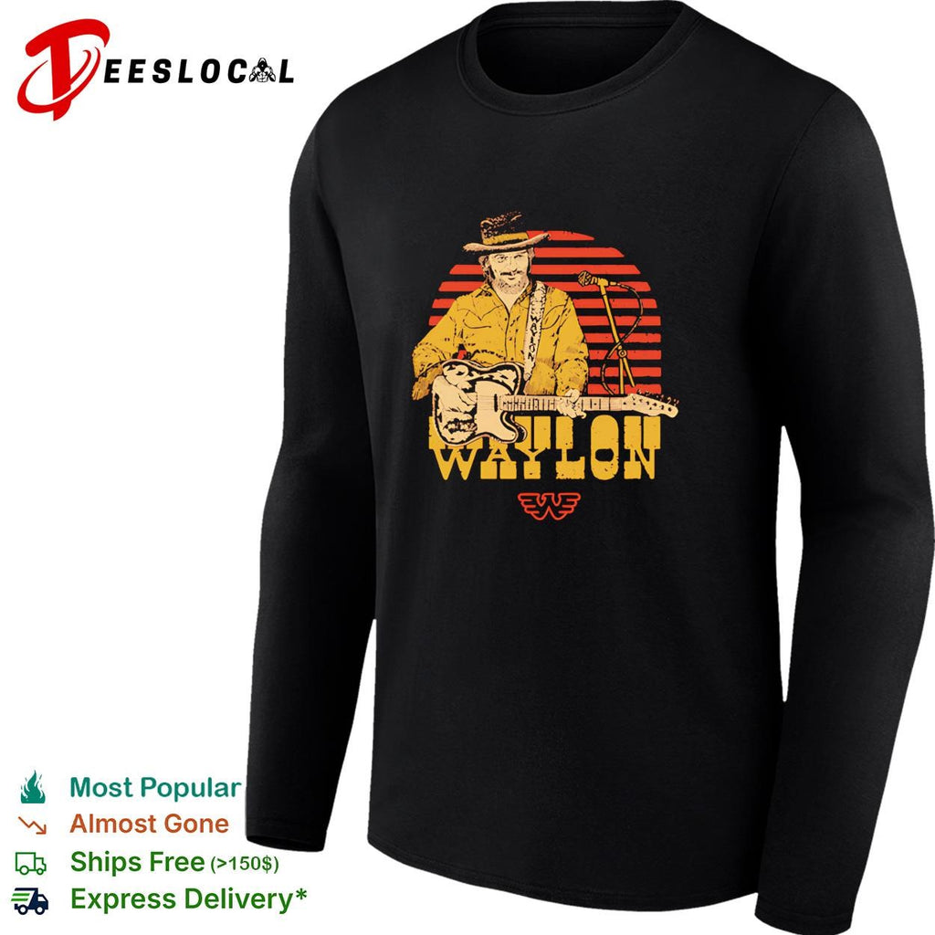 Waylon Jennings country music guitarist retro vintage shirt