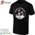 We went to the damn moon astronaut and flag circular badge illustration graphic shirt