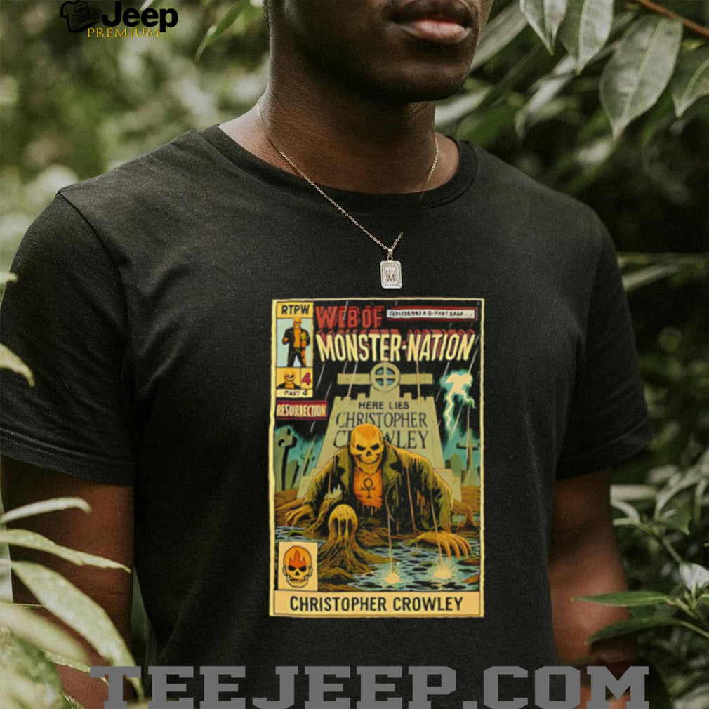Web of Monster Nation Christopher Crowley skeleton comic shirt