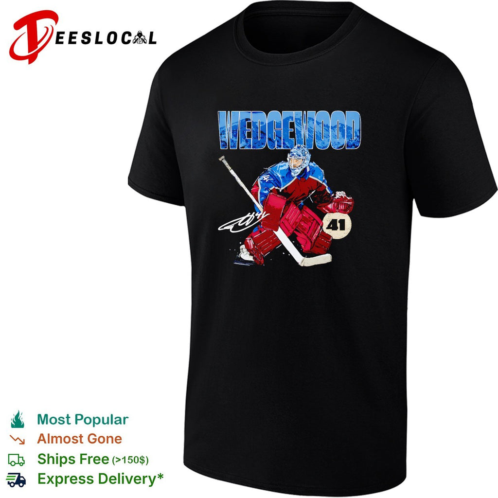 Wedgewood Colorado Avalanche goalie number 41 hockey illustration shirt
