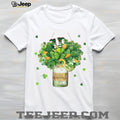 Welcome Lucky Mason Jar Shamrock Bouquet St. Paddy’s Day Art T Shirt