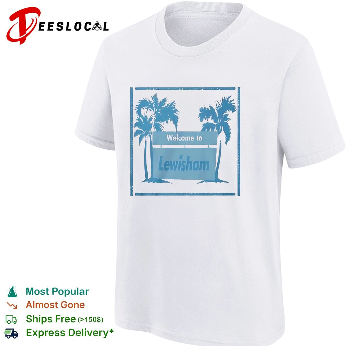 Welcome to Lewisham Tropical Palm Tree Coastal Location Beach City Summer shirt