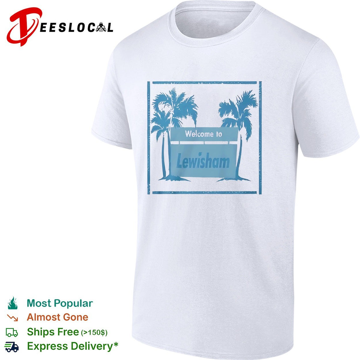 Welcome to Lewisham Tropical Palm Tree Coastal Location Beach City Summer shirt