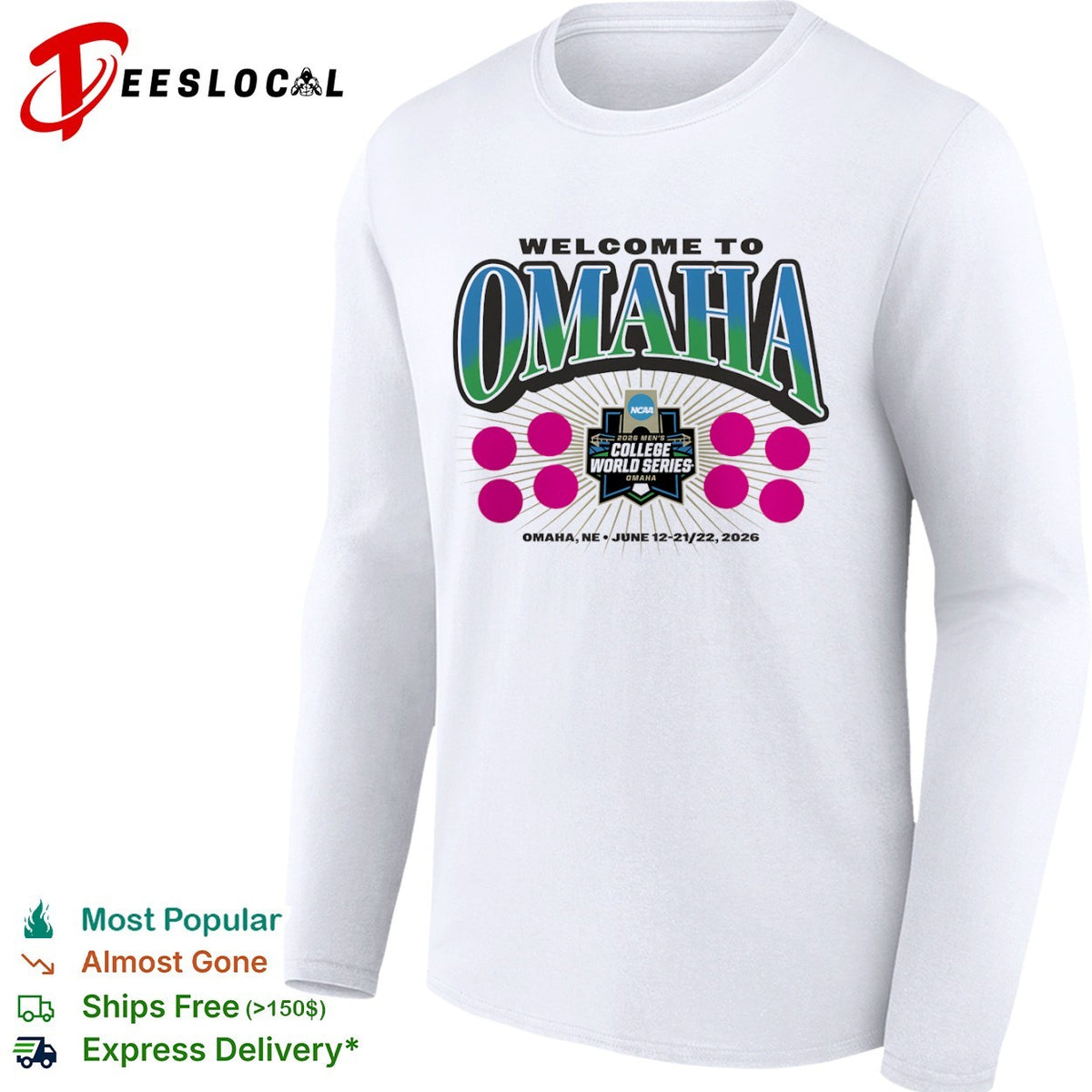 Welcome to Omaha 2026 Mens College World Series NCAA Baseball Tournament shirt