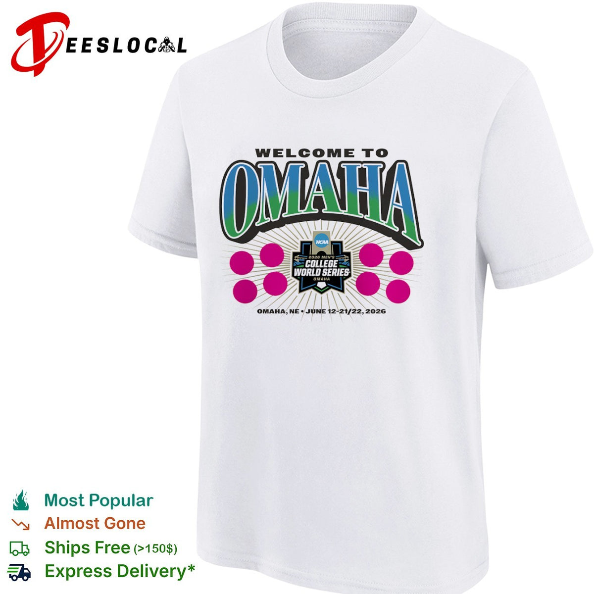 Welcome to Omaha 2026 Mens College World Series NCAA Baseball Tournament shirt