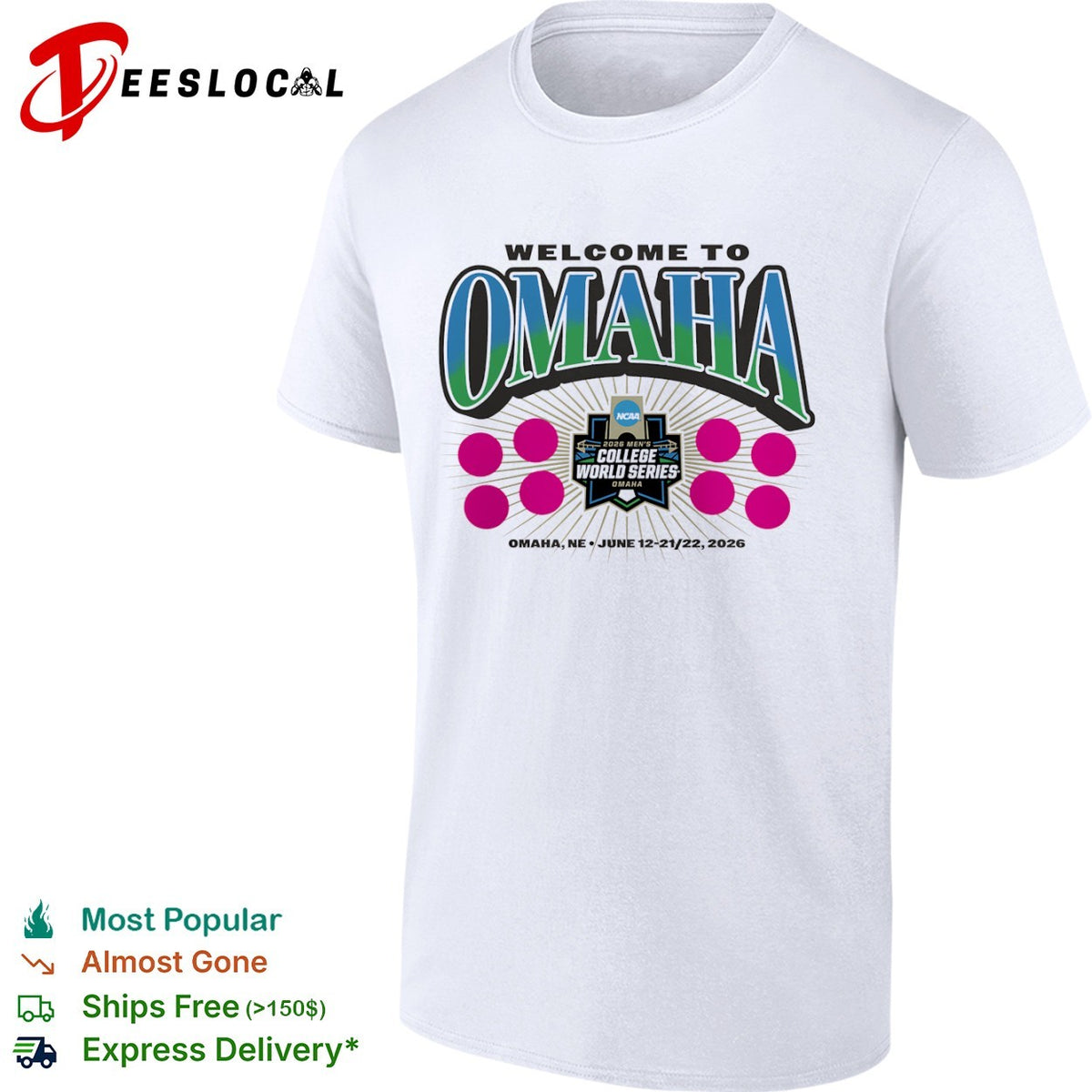 Welcome to Omaha 2026 Mens College World Series NCAA Baseball Tournament shirt