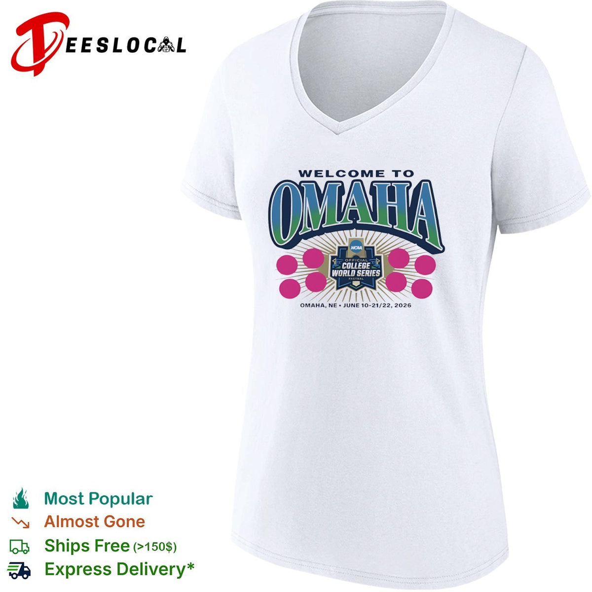 Welcome to Omaha NCAA Official College World Series Fastbal Omaha NE June 2026 shirt