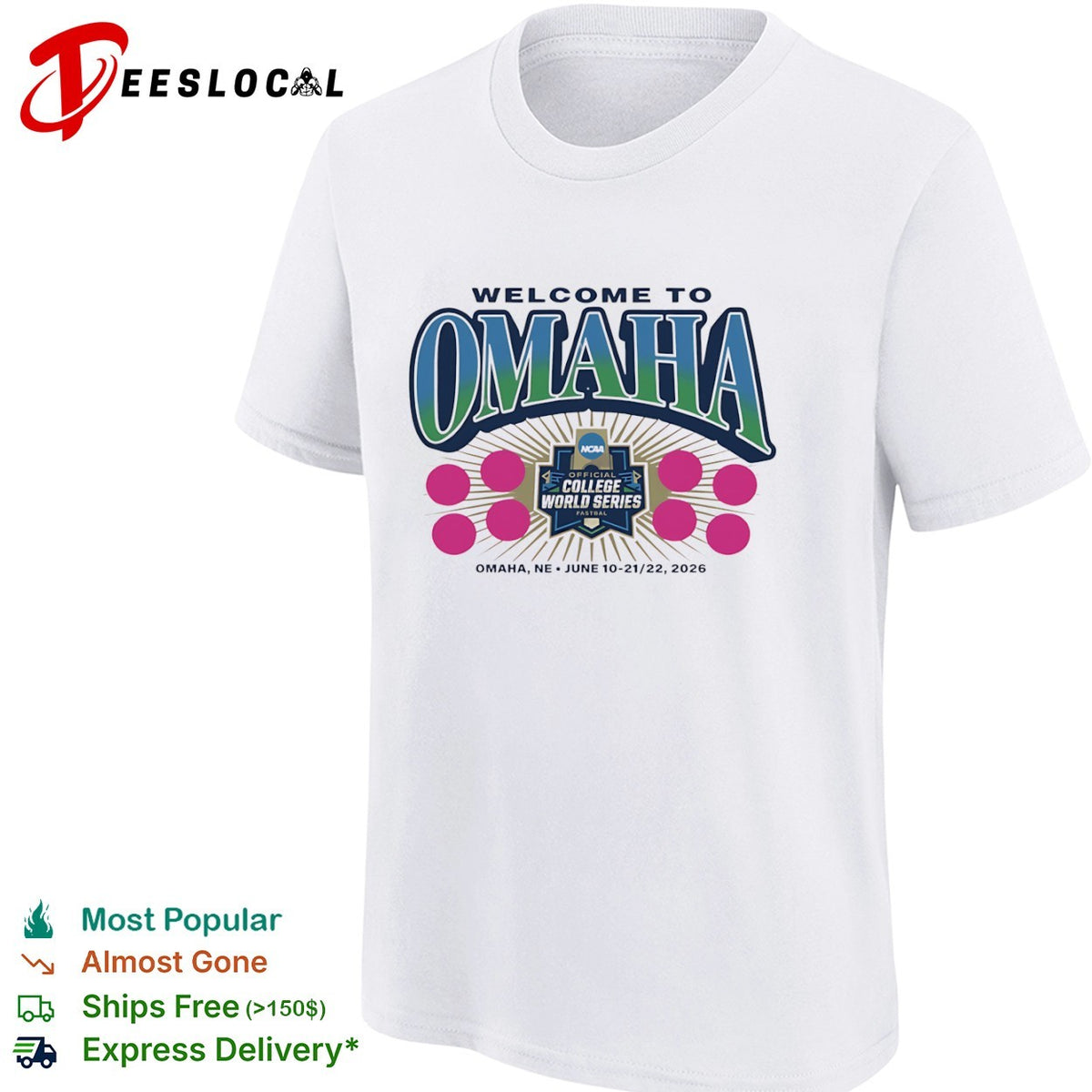 Welcome to Omaha NCAA Official College World Series Fastbal Omaha NE June 2026 shirt