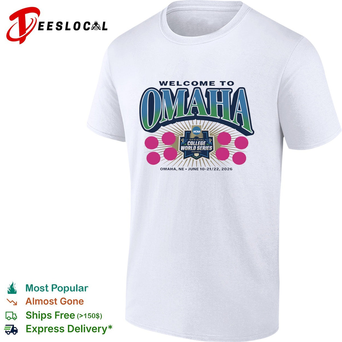 Welcome to Omaha NCAA Official College World Series Fastbal Omaha NE June 2026 shirt