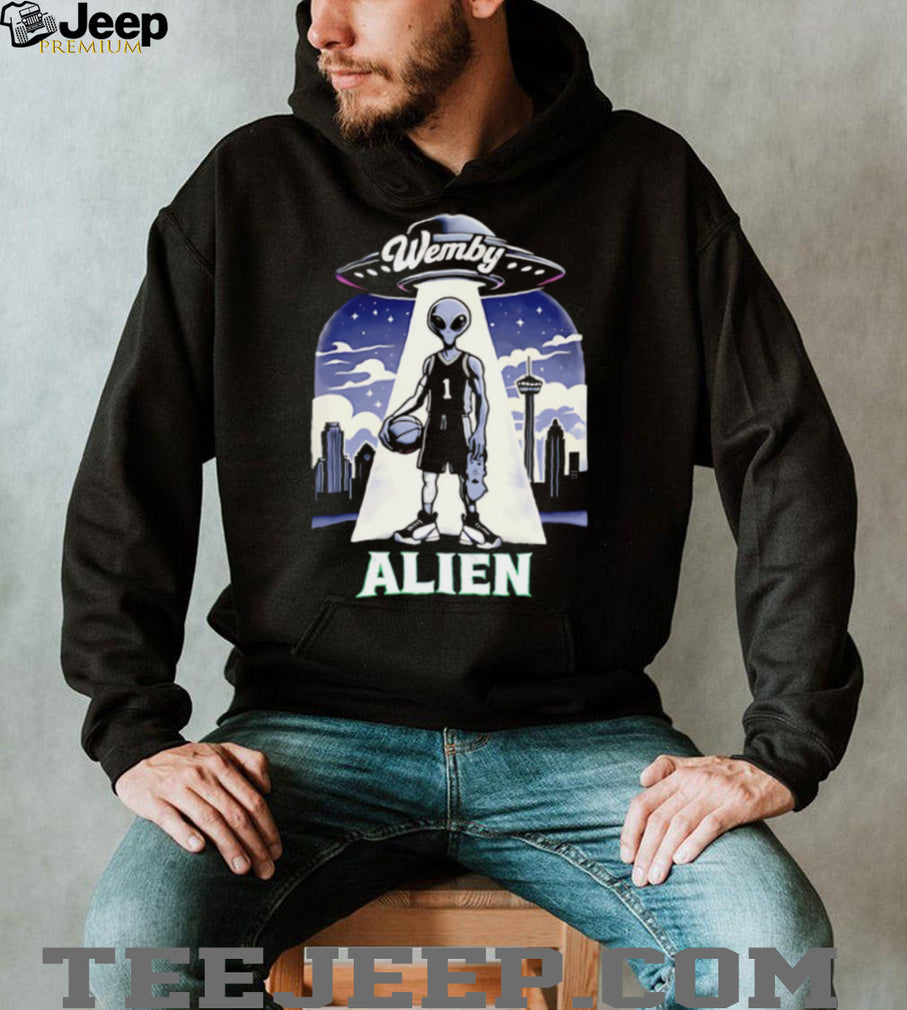 Wemby Alien UFO Beam San Antonio Basketball T Shirt