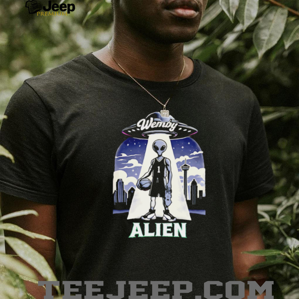 Wemby Alien UFO Beam San Antonio Basketball T Shirt