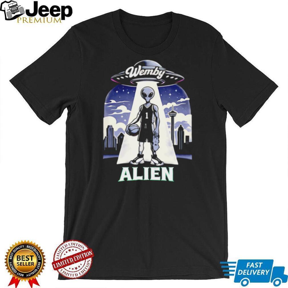 Wemby Alien UFO Beam San Antonio Basketball T Shirt