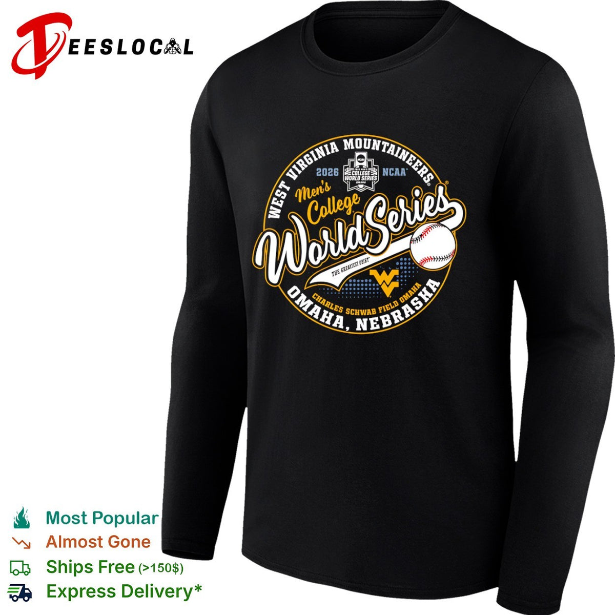 West Virginia Mountaineers 2026 College World Series Omaha Nebraska Logo shirt