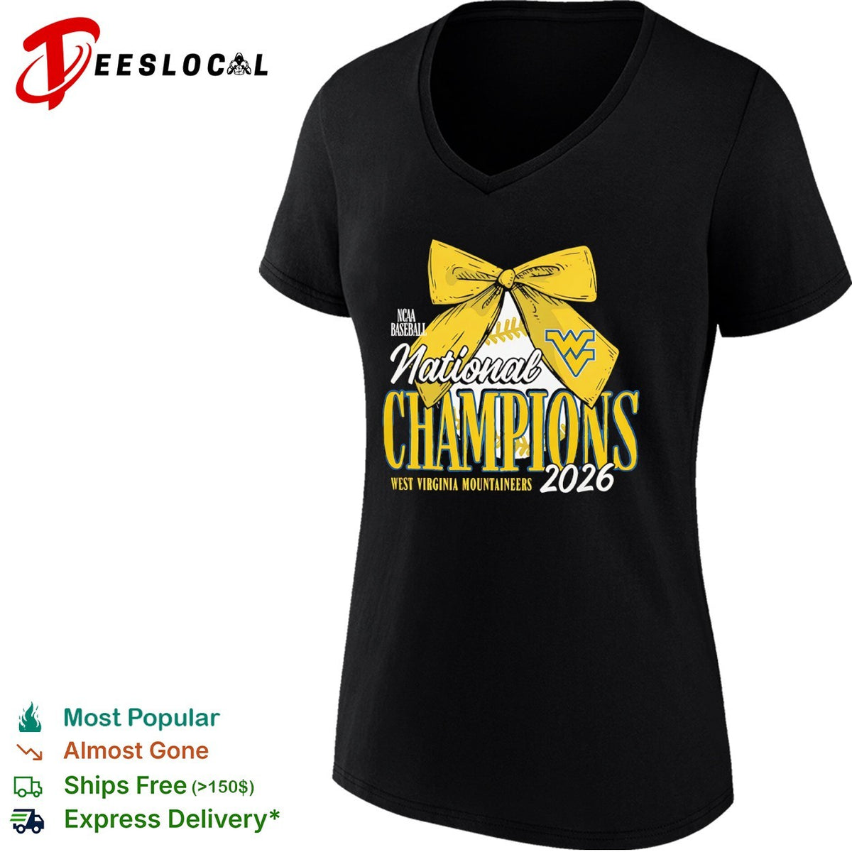 West Virginia Mountaineers 2026 NCAA Baseball National Champions bow softball shirt