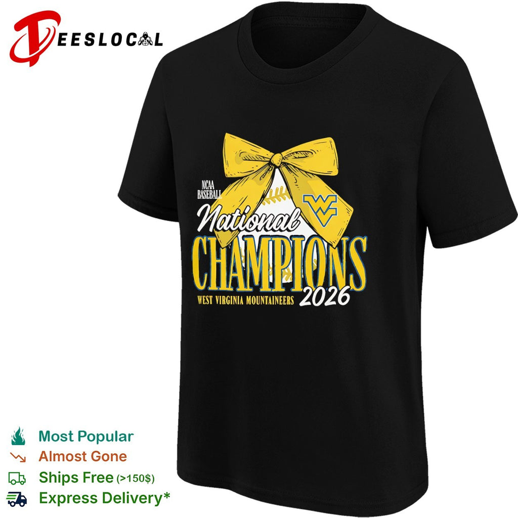 West Virginia Mountaineers 2026 NCAA Baseball National Champions bow softball shirt