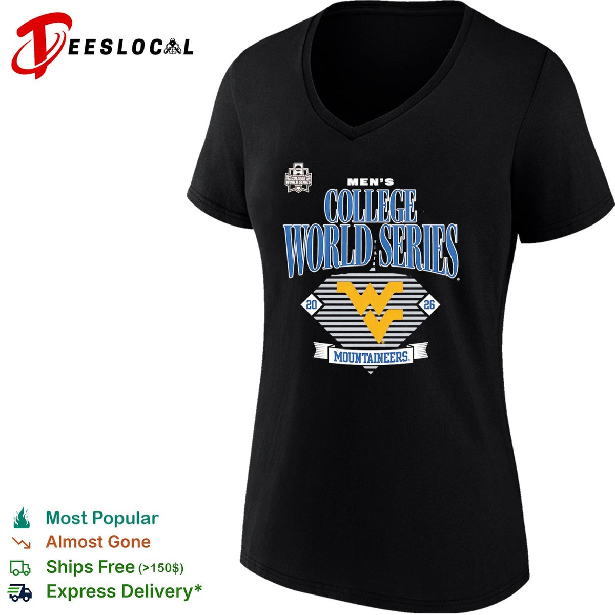 West Virginia Mountaineers 2026 NCAA College World Series Omaha event shirt