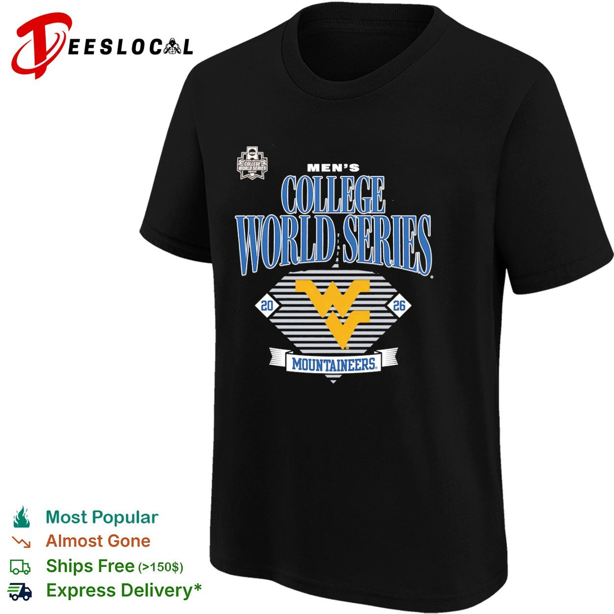 West Virginia Mountaineers 2026 NCAA College World Series Omaha event shirt