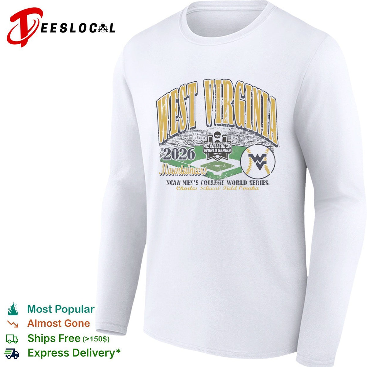 West Virginia Mountaineers 2026 NCAA Mens College World Series shirt
