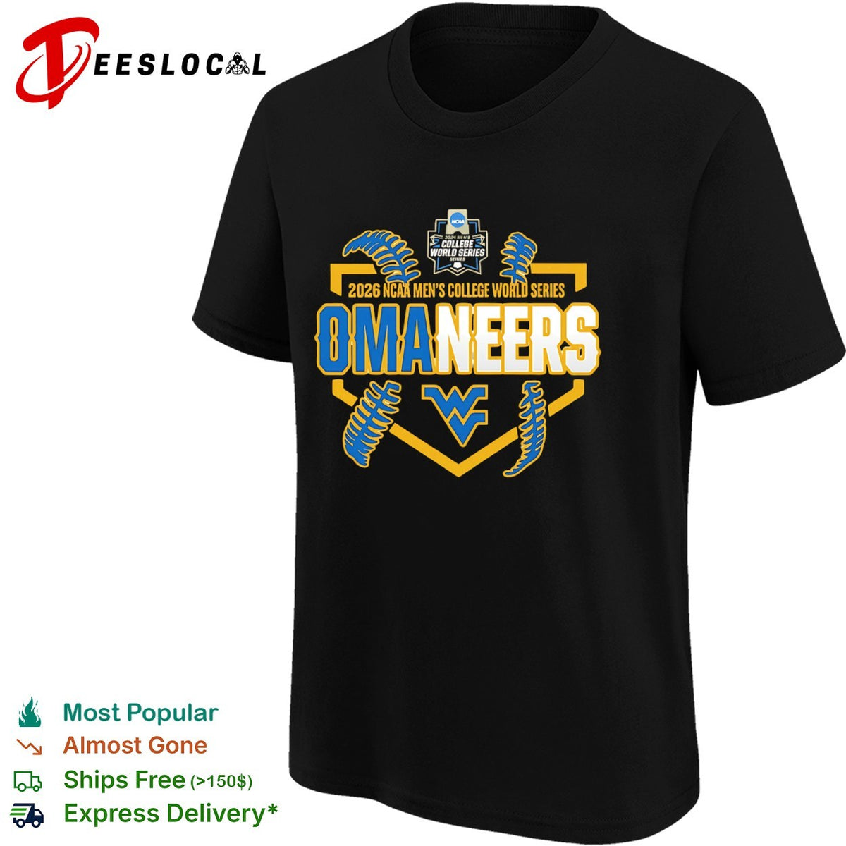 West Virginia Mountaineers 2026 NCAA Men’s College World Series OmaNeers shirt