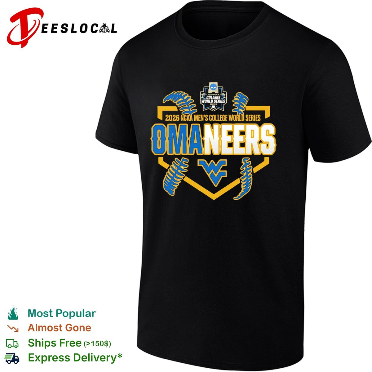 West Virginia Mountaineers 2026 NCAA Men’s College World Series OmaNeers shirt