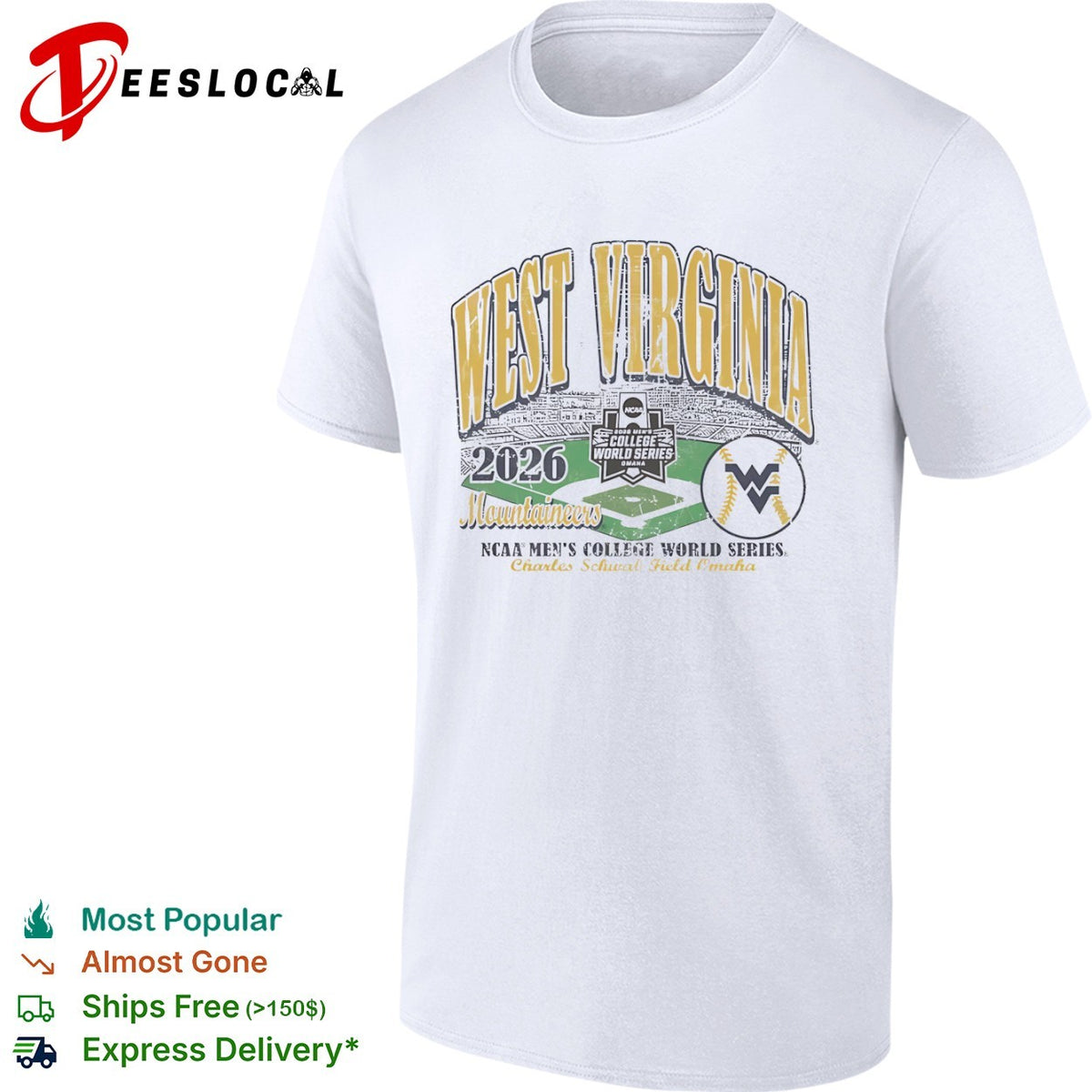 West Virginia Mountaineers 2026 NCAA Mens College World Series shirt